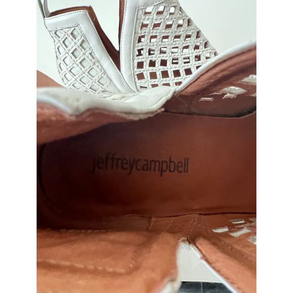 Jeffrey Campbell Taggart Open Weave Ankle White Leather  Boots Size 6 - Picture 9 of 9